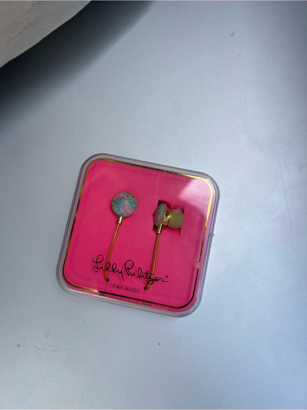 Lilly Pulitzer Pink & Turquoise Floral Earbuds